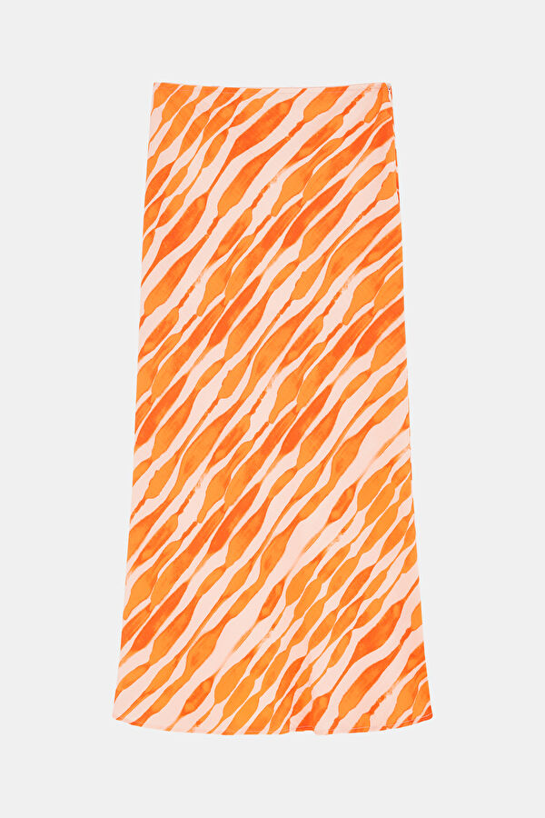Orange Patterned Women's Skirt 3