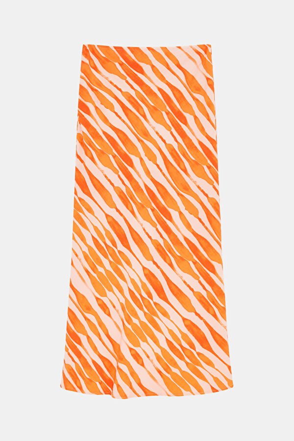 Orange Patterned Women's Skirt 4