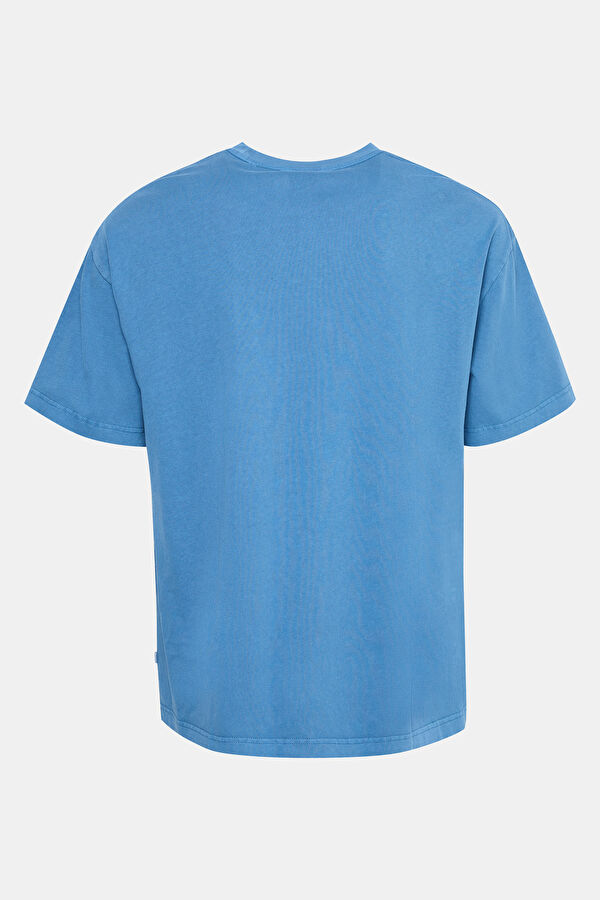 Blue Crew Neck Printed T-Shirt 2