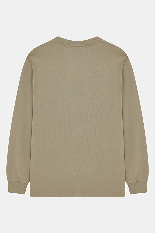 Yeşil Bisiklet Yaka Erkek Sweatshirt 2