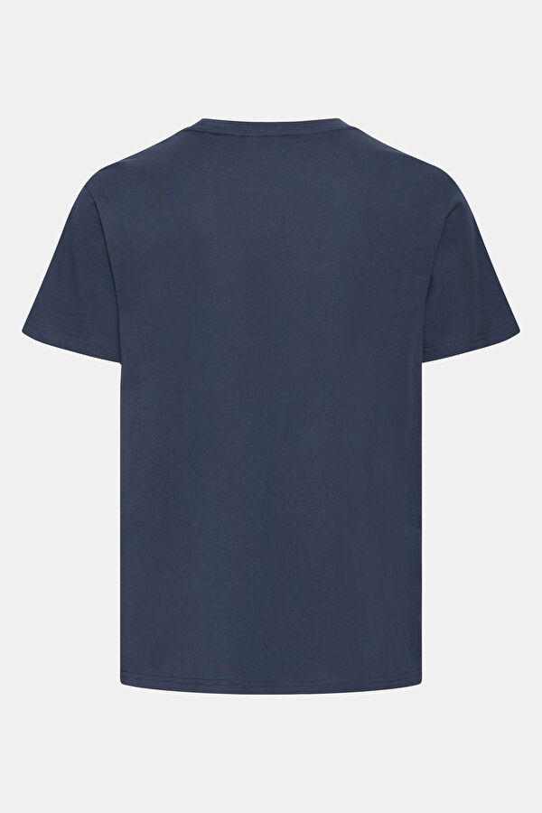 Navy Blue Crew Neck Printed Men's T-Shirt 5