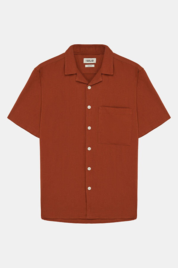 Tile Linen Resort Collar Men's Shirt