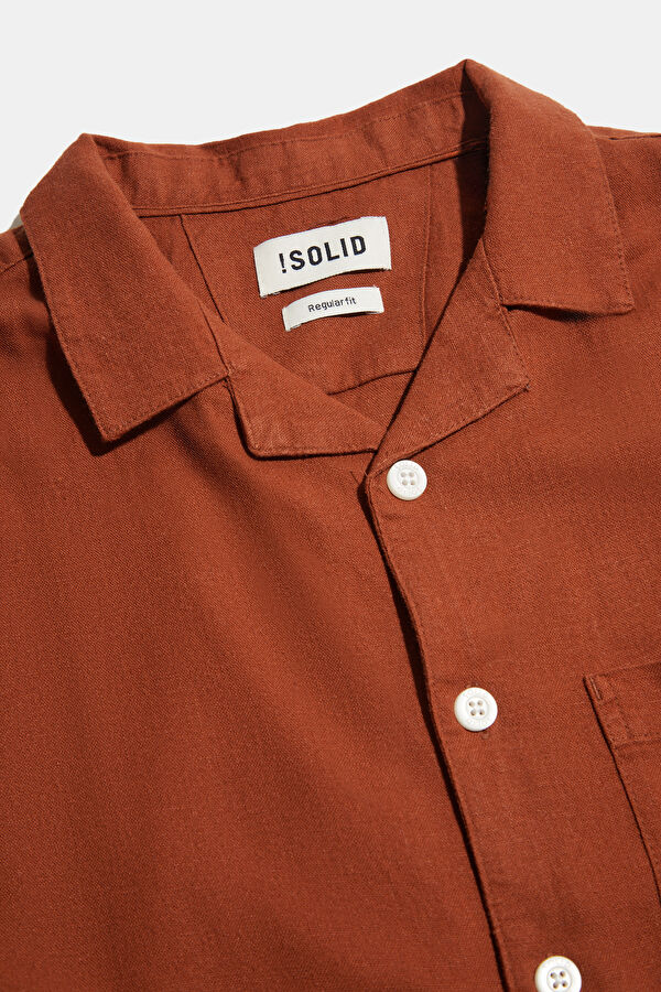 Tile Linen Resort Collar Men's Shirt 3