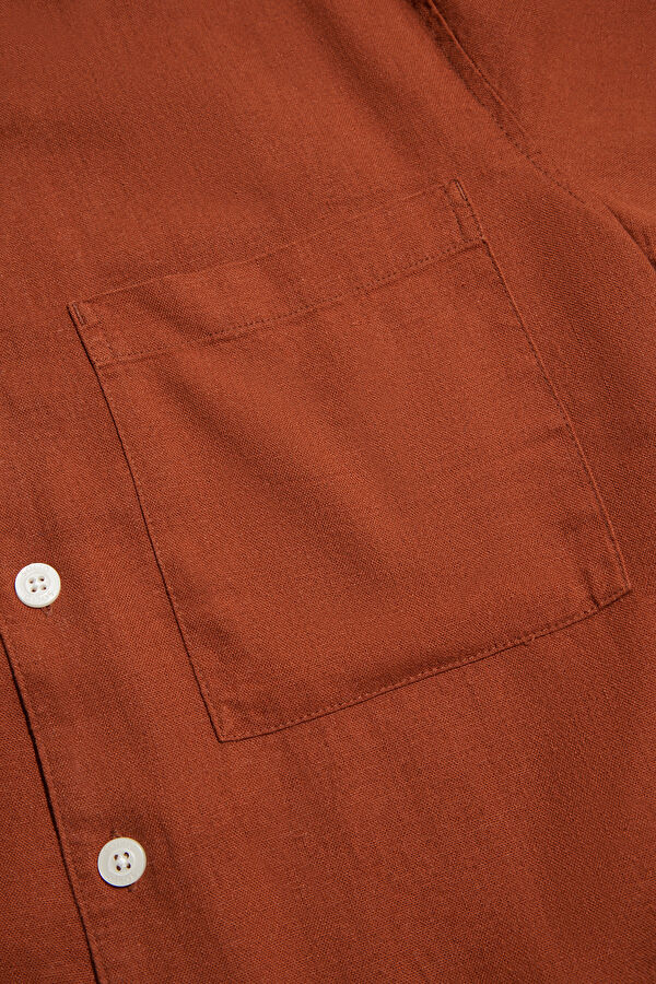 Tile Linen Resort Collar Men's Shirt 4