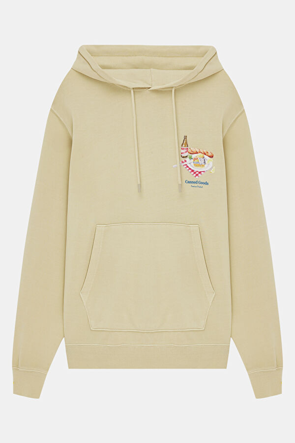 Bej Kapuşonlu Erkek Sweatshirt 3