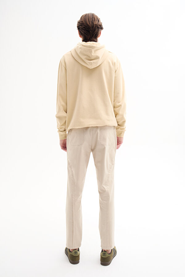 Bej Kapuşonlu Erkek Sweatshirt 2