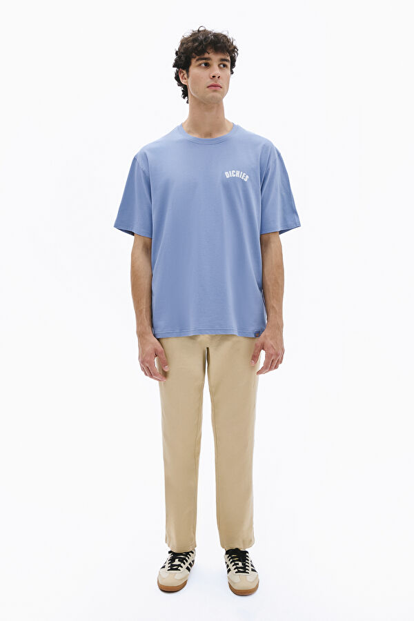 Beige Straight Leg Linen Viscose Men's Trousers