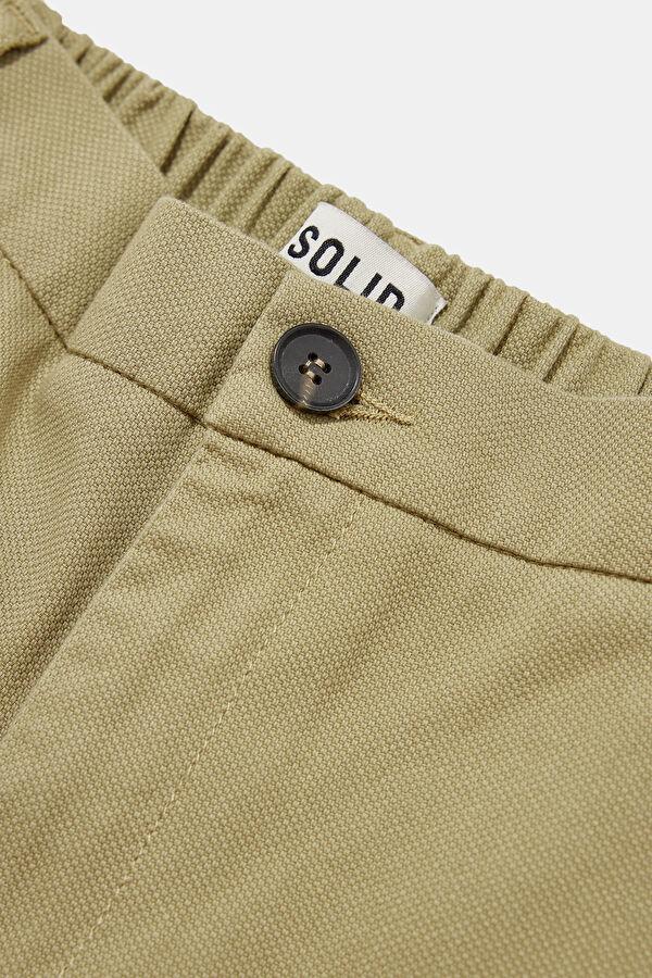 Beige Slim Fit Men's Trousers 3