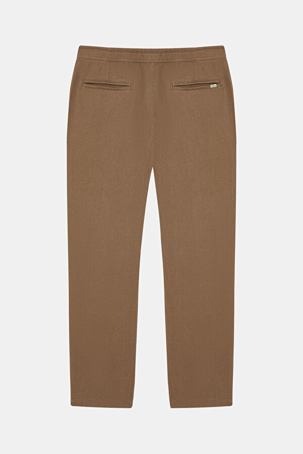 Coffee Brown Slim Fit Linen Viscose Men's Trousers 2