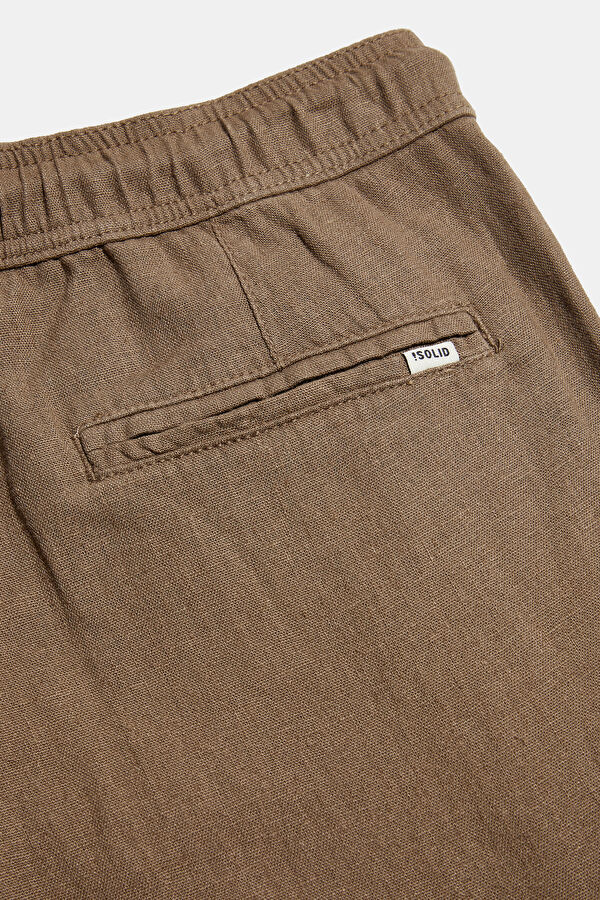 Coffee Brown Slim Fit Linen Viscose Men's Trousers 5