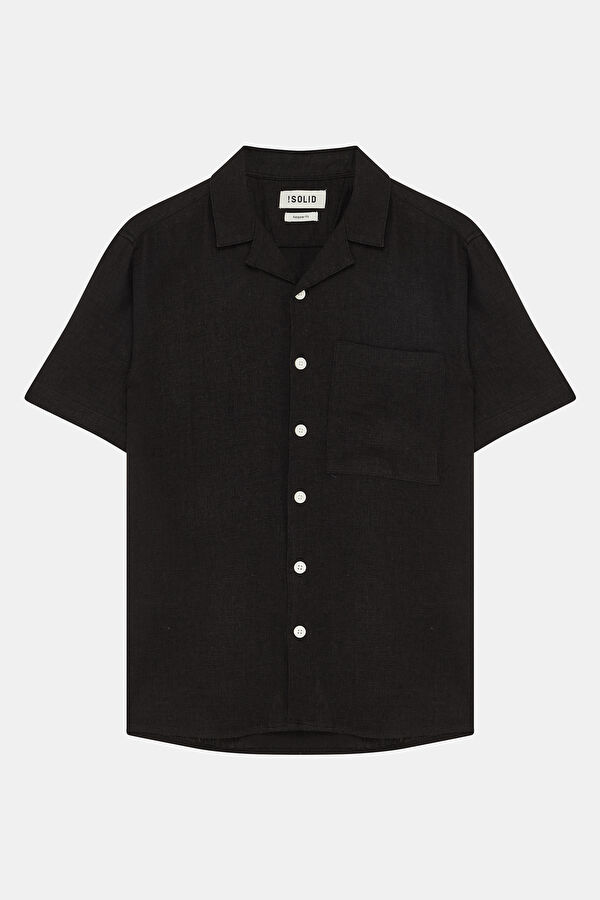 Black Linen Men's Shirt