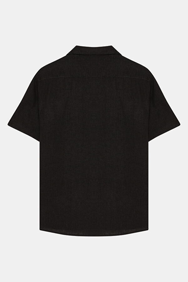 Black Linen Men's Shirt 2