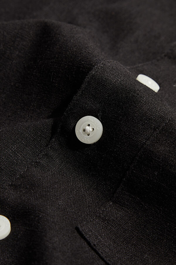 Black Linen Men's Shirt 4