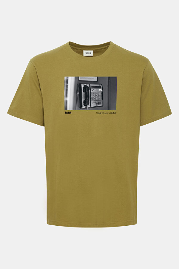 Green Crew Neck Print Men's T-Shirt 3