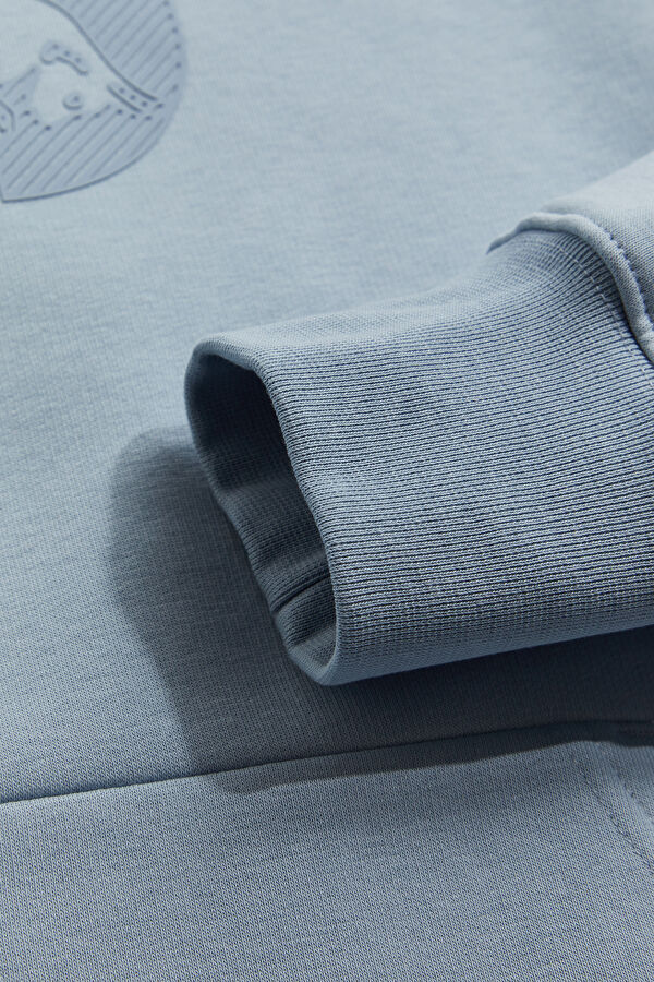 Light Blue Relax Fit Hooded Men's Sweatshirt 4