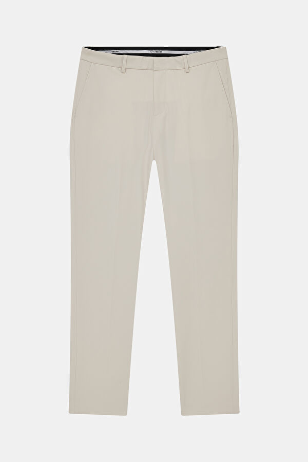 Relax Fit Cream Skinny Leg Trousers