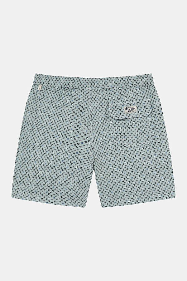 Light Blue Patterned Elastic Swimsuit 2