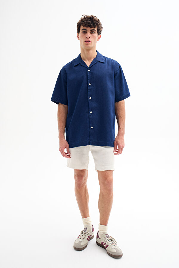 Ecru Linen Men's Shorts