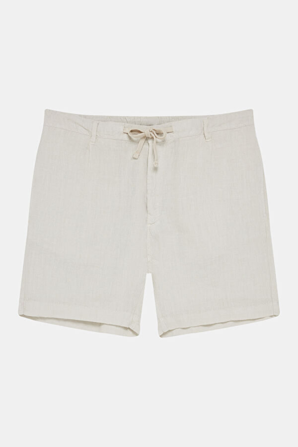 Ecru Linen Men's Shorts 3