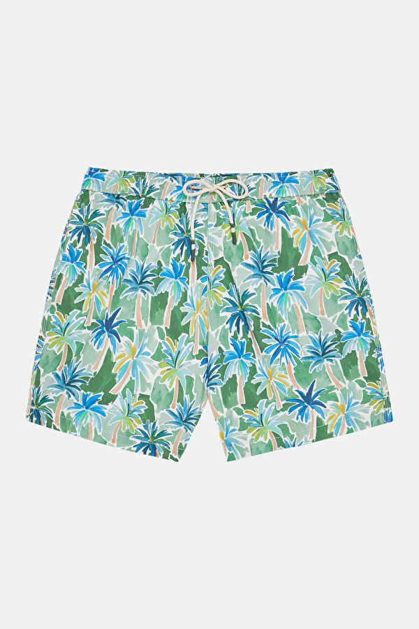 Multicolored Floral Patterned Elastic Swimsuit 4
