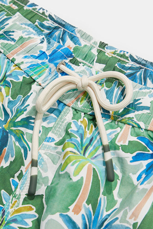 Multicolored Floral Patterned Elastic Swimsuit 6