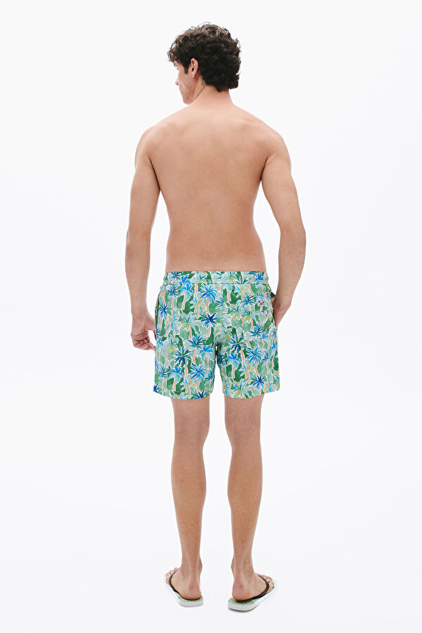 Multicolored Floral Patterned Elastic Swimsuit 3