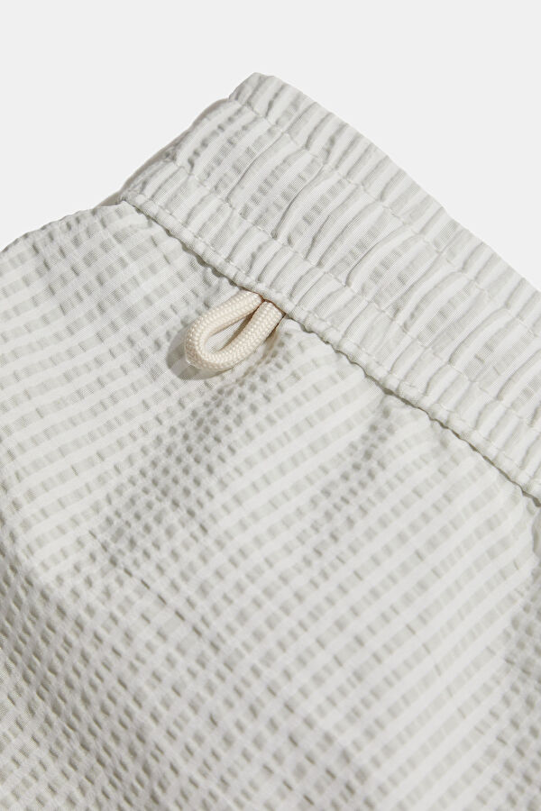 Light Grey Striped Elastic Swimsuit 8