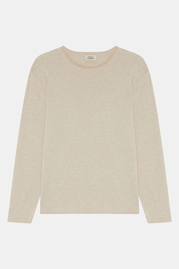Cream Cashmere Knit Men's Sweater