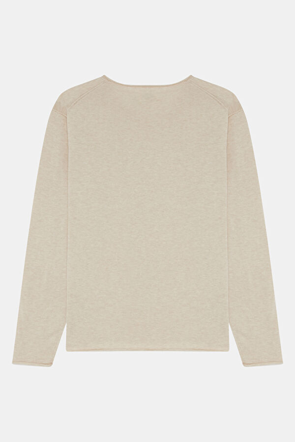 Cream Cashmere Knit Men's Sweater 2