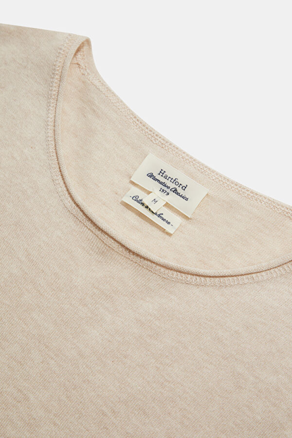 Cream Cashmere Knit Men's Sweater 3