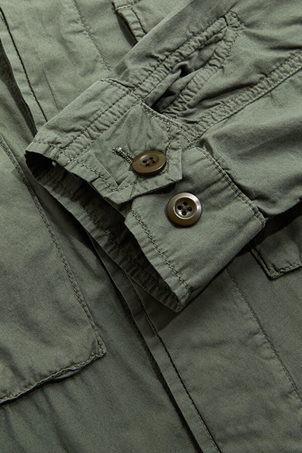 Khaki Buttoned Men's Jacket 7