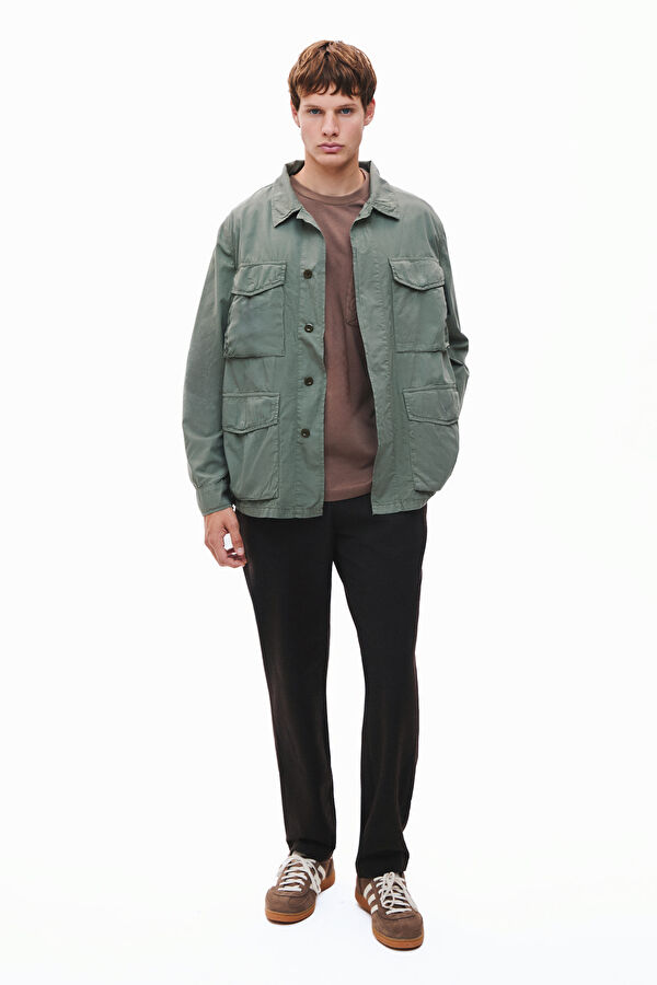 Khaki Buttoned Men's Jacket 3