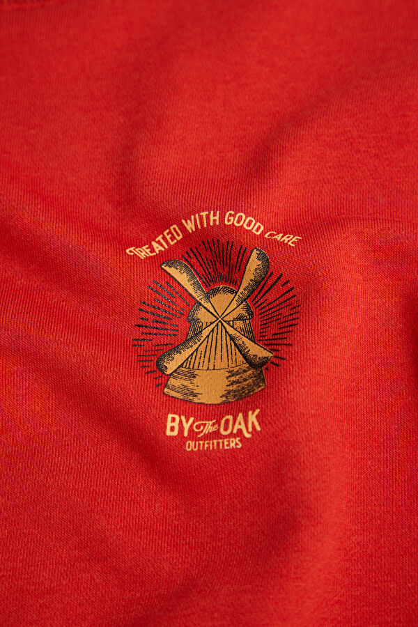 Bordo Bisiklet Yaka Erkek Sweatshirt 6