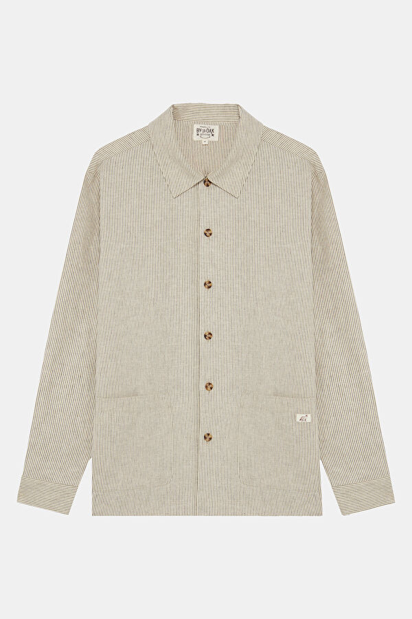 Gray Buttoned Linen Cotton Jacket 3