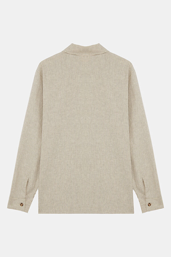 Gray Buttoned Linen Cotton Jacket 4