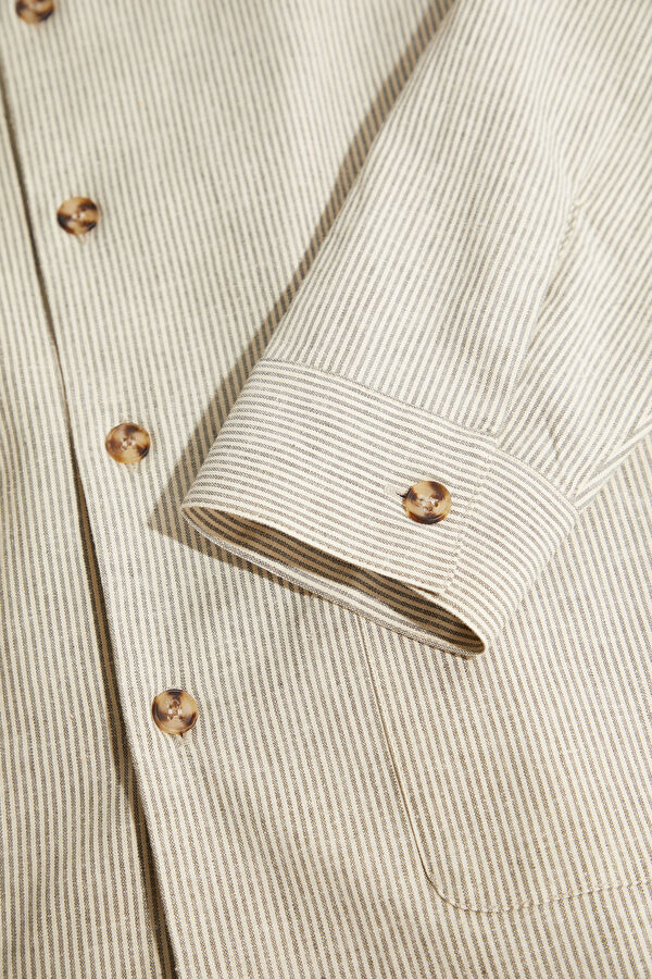 Gray Buttoned Linen Cotton Jacket 6