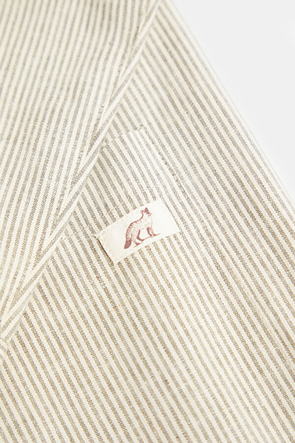 Gray Buttoned Linen Cotton Jacket 7