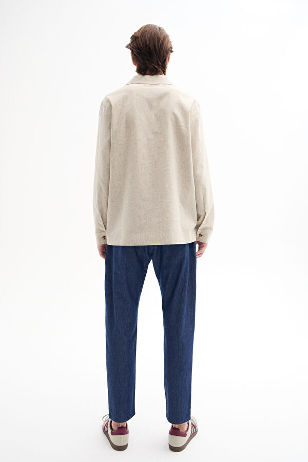 Gray Buttoned Linen Cotton Jacket 2