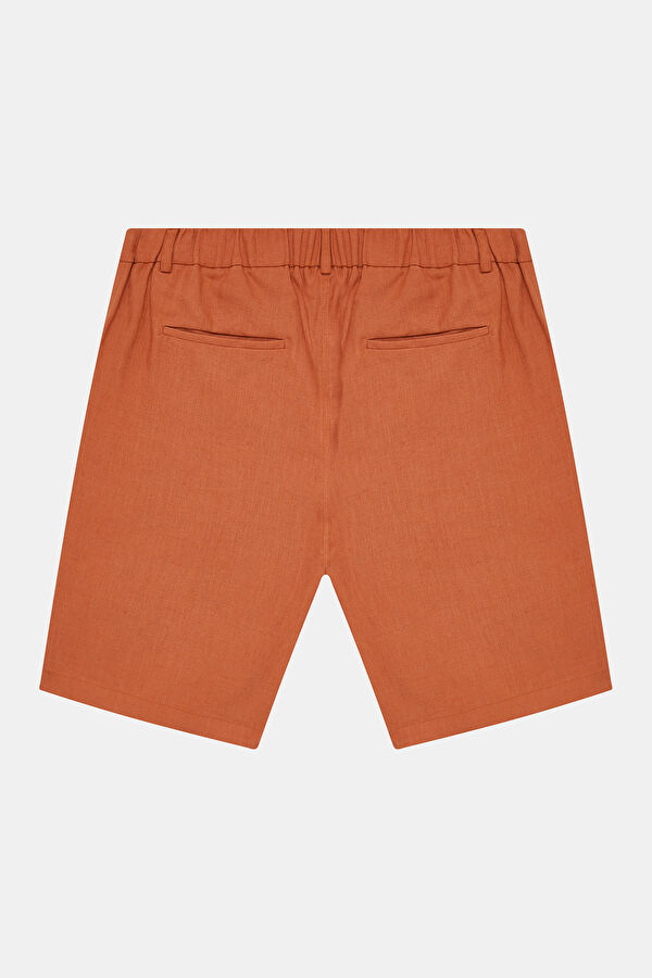 Coffee Brown Linen Cotton Men's Shorts 4
