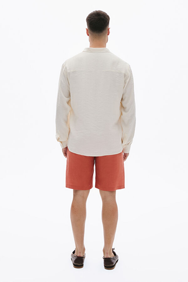Coffee Brown Linen Cotton Men's Shorts 2