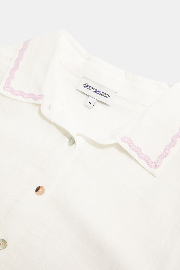 Oversize Off-White Embroidered Women's Shirt 5
