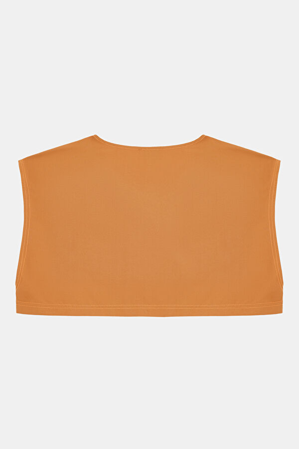 Camel Linen Sleeveless Women's Blouse 4
