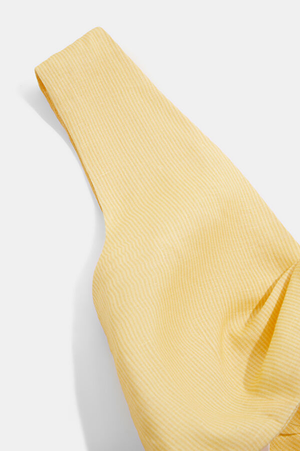 Yellow Linen Embroidered Long-Sleeved Women's Blouse 3