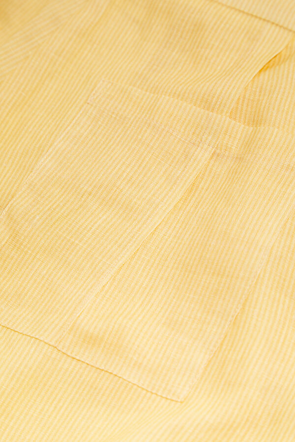 Yellow Linen Straight Leg Women's Trousers 6