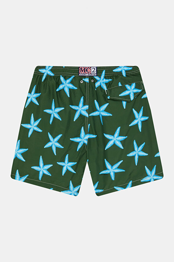 Khaki Patterned Elasticated Men's Swimsuit 2