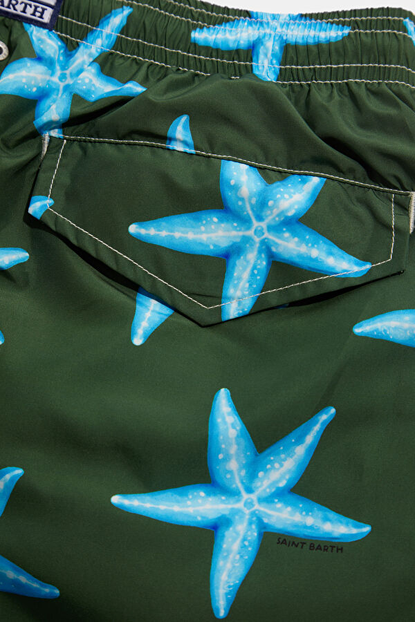 Khaki Patterned Elasticated Men's Swimsuit 5