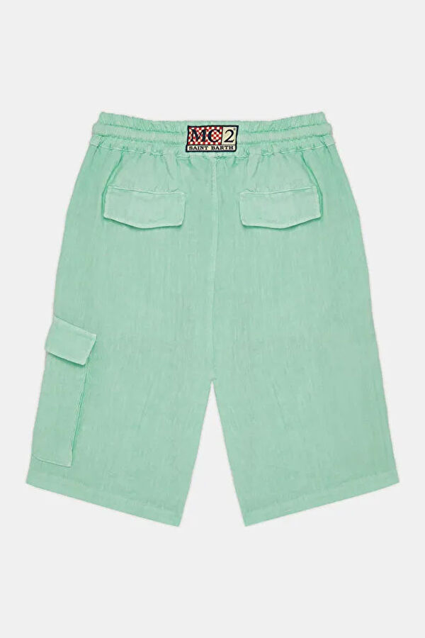 Green Linen Men's Shorts 3