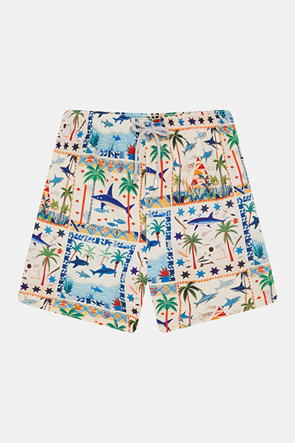 Colorful Patterned Elastic Men's Swimsuit