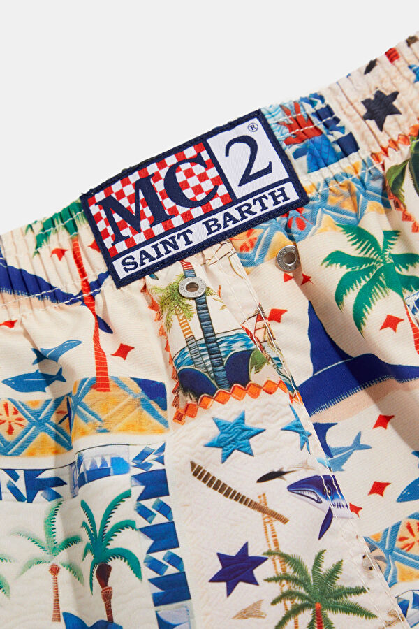 Colorful Patterned Elastic Men's Swimsuit 4