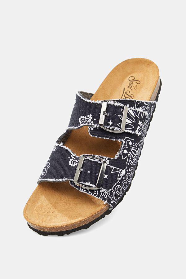 Sandal N Black Patterned Slipper 5
